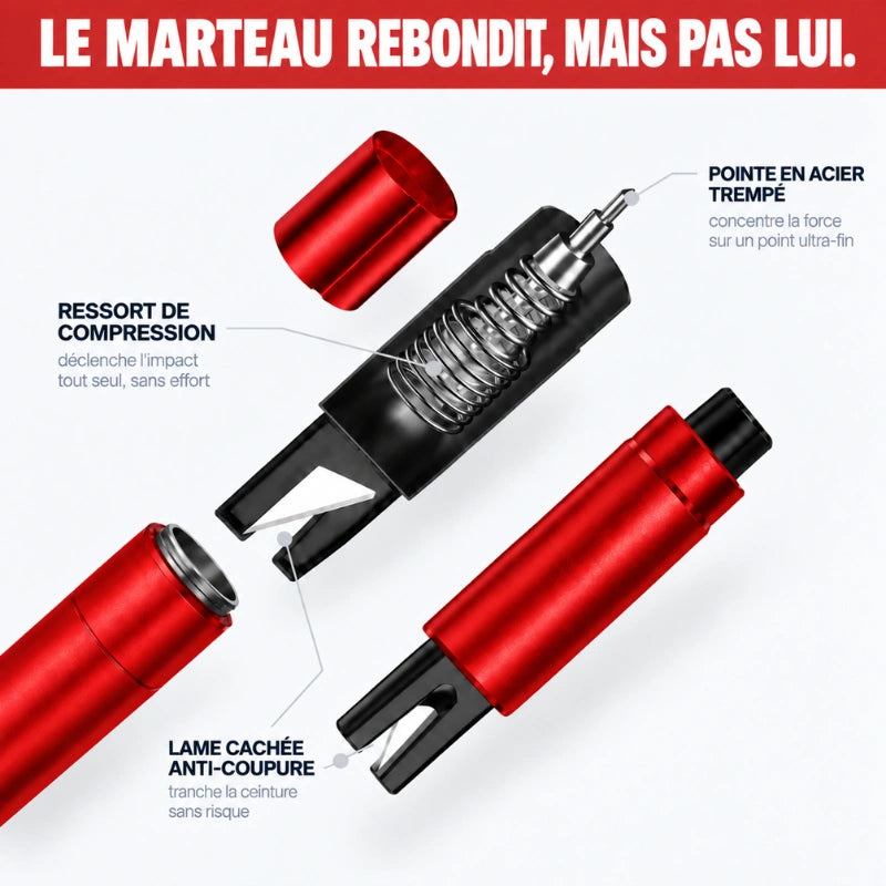 Le brise-vitre coupe-ceinture 2-en-1 | SafeBreak-X